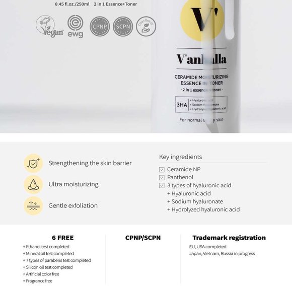 V'anhalla Ceramide Moisturizing Essence in Toner + Cream - Picture 3 of 5